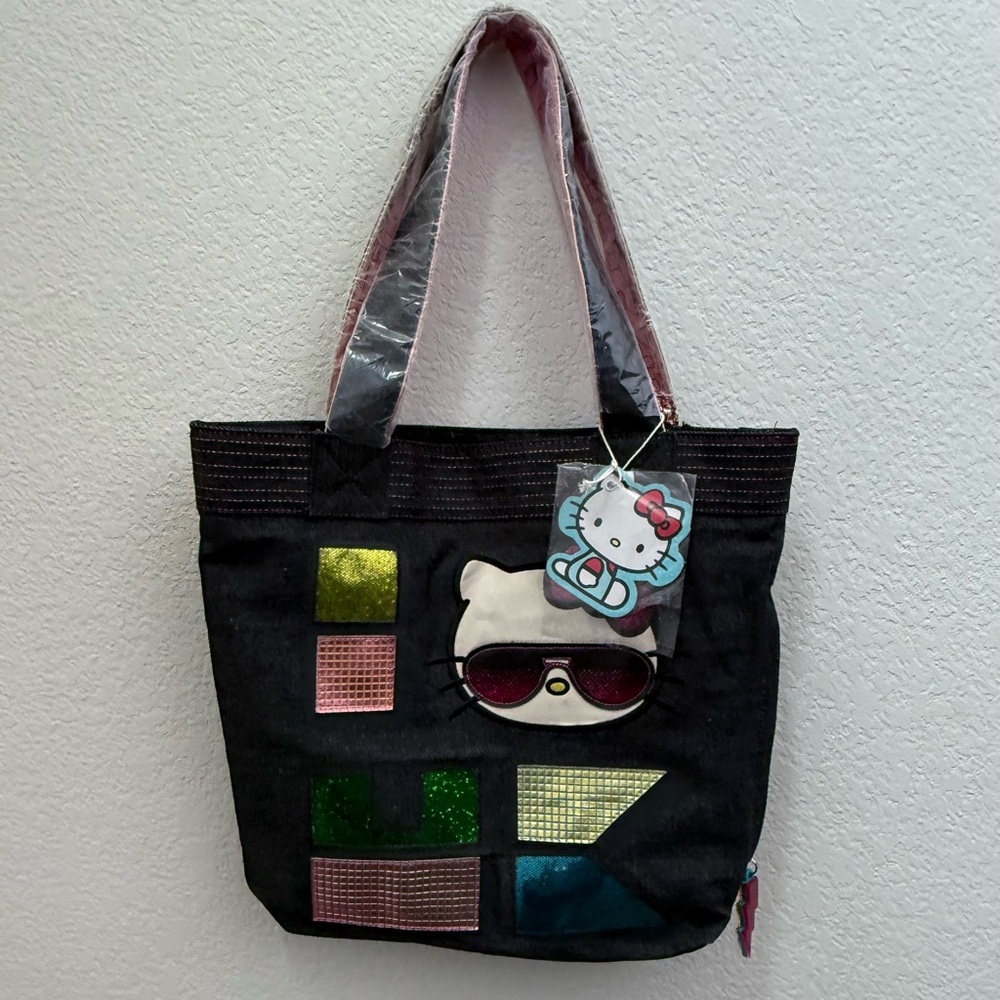 HELLO KITTY Dark Denim Tote with Colorful Accents